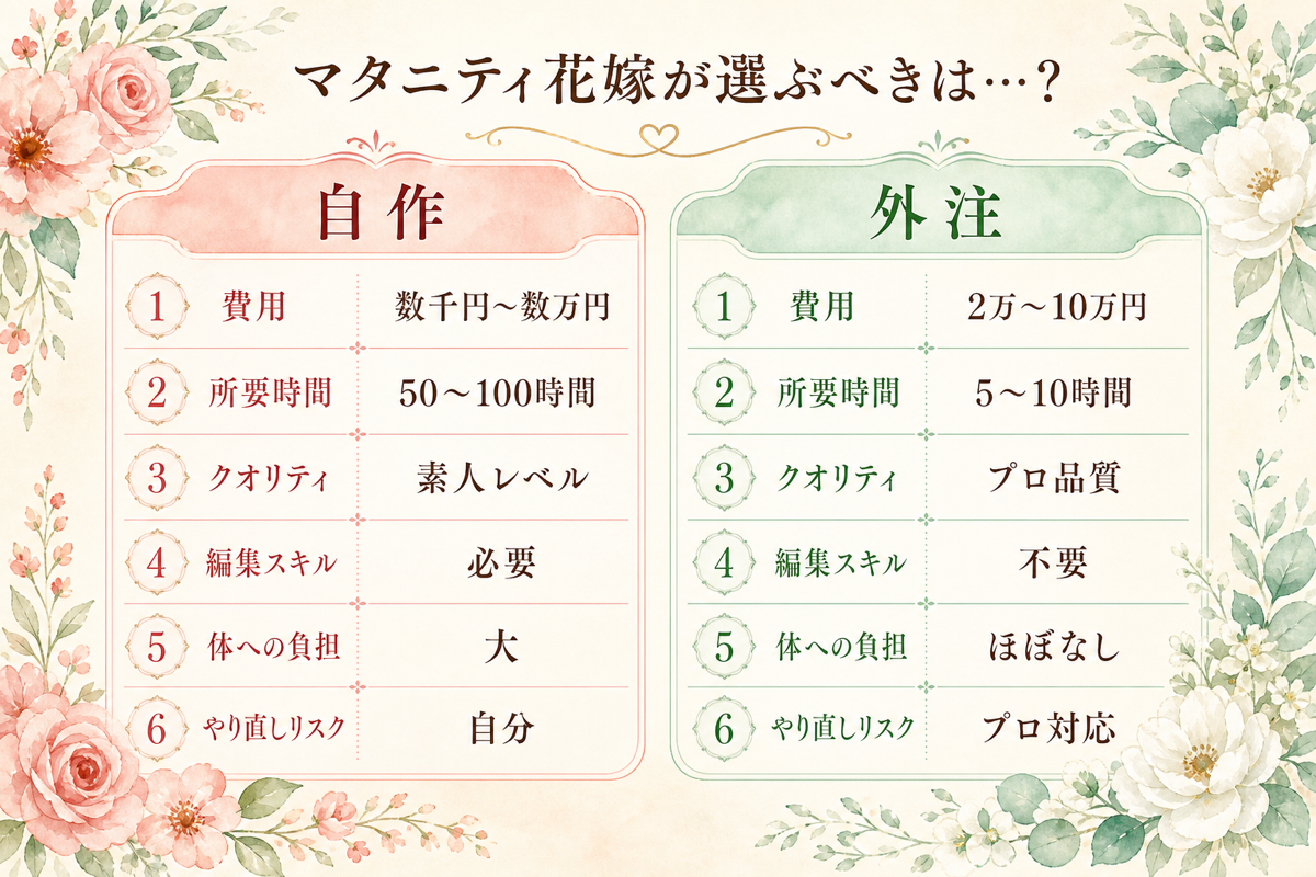 自作vs外注 6項目比較表