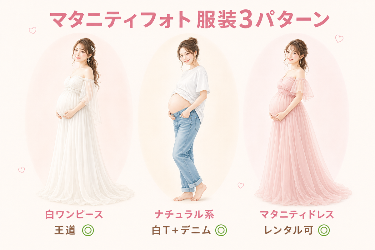 マタニティフォト 服装3パターン