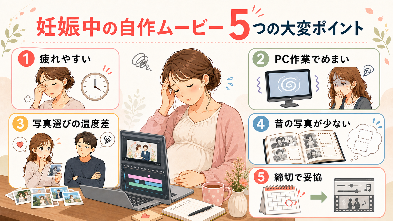 妊娠中の自作ムービー5つの大変ポイント