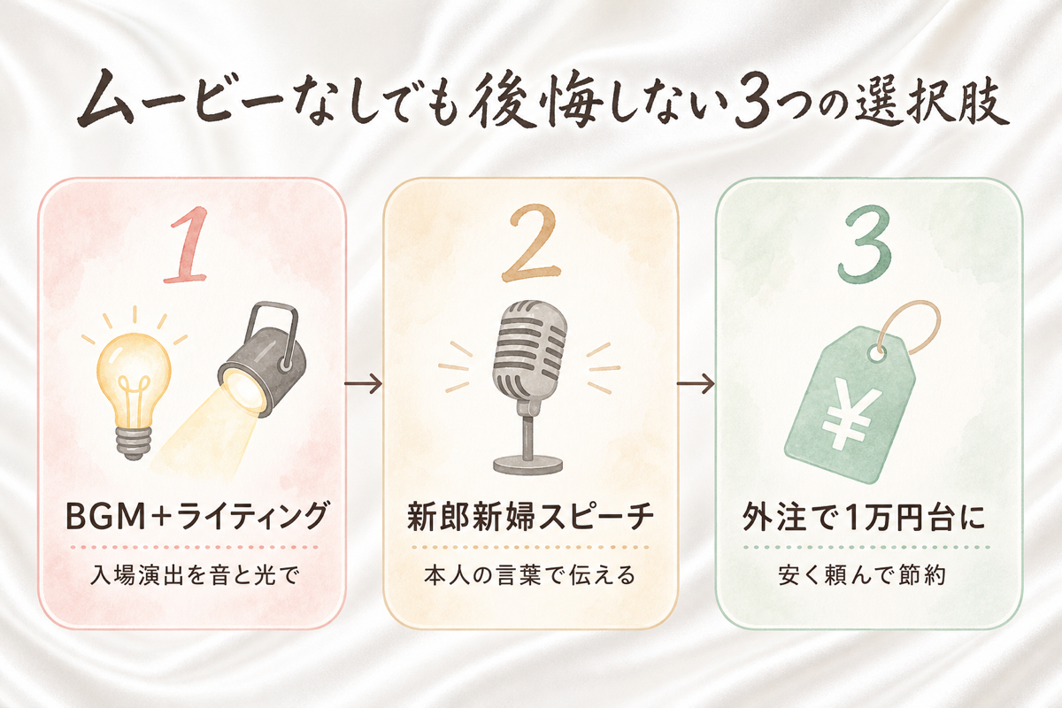 結婚式ムービーなしでも後悔しない3つの代替案