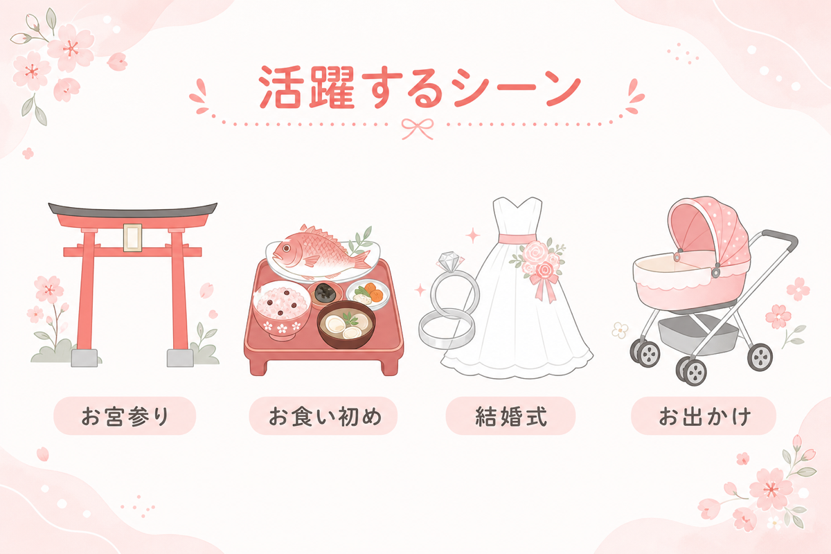 授乳服が活躍するシーンの図解