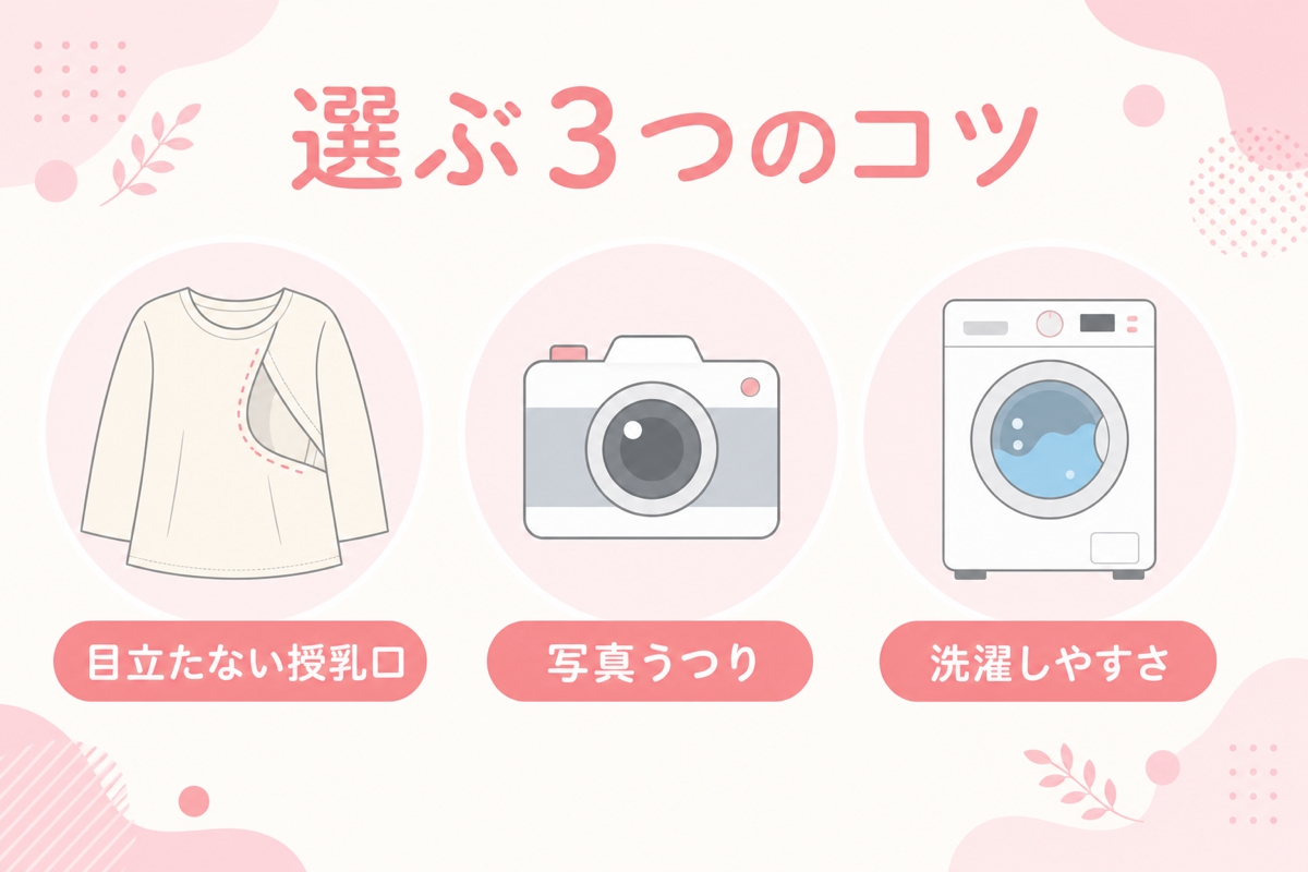 授乳服を選ぶコツの図解