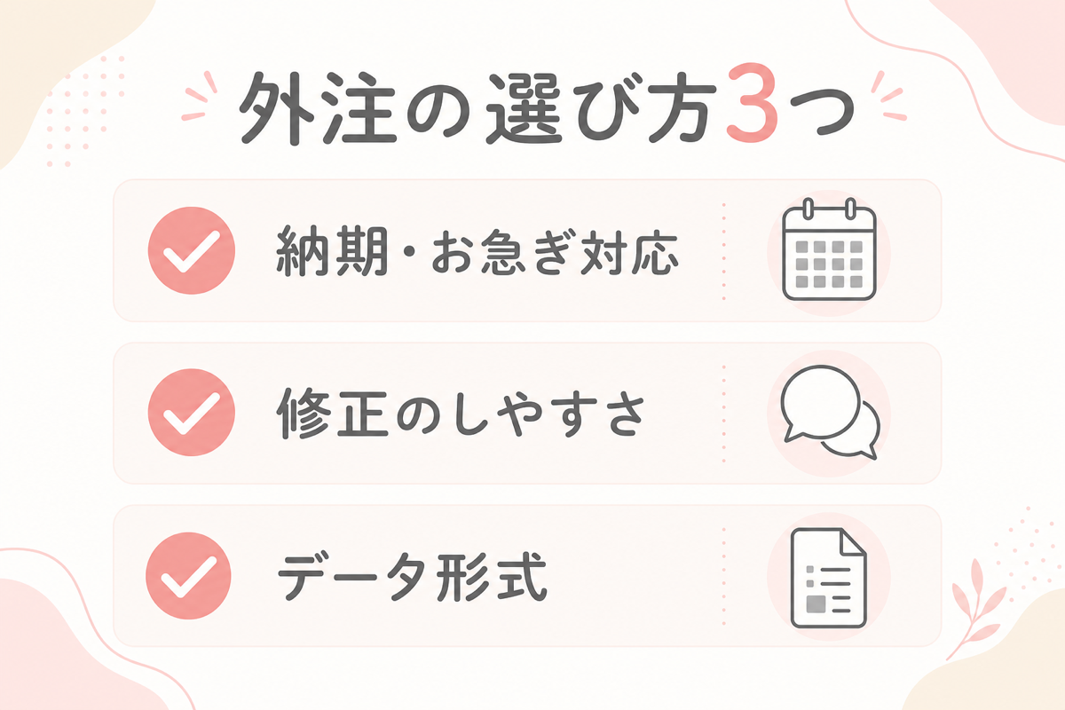 ムービー外注の選び方3つの図解