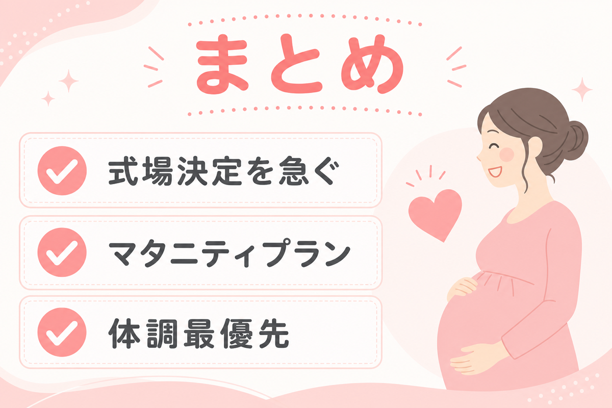マタニティ婚の式場探しまとめの図解
