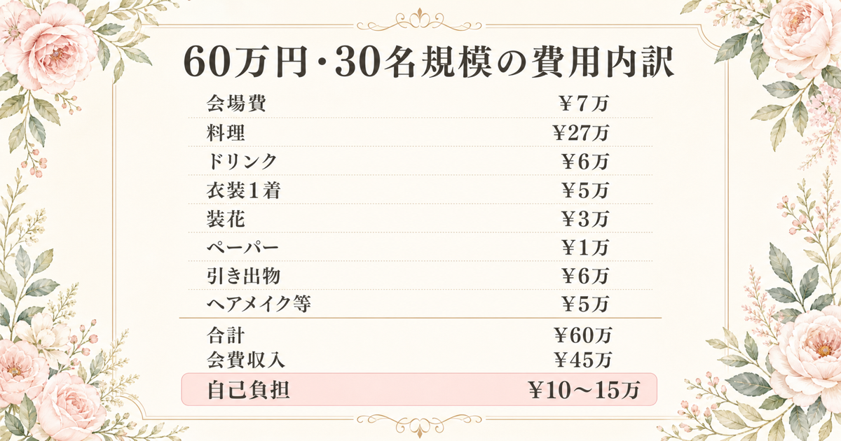 60万円30名規模 費用内訳