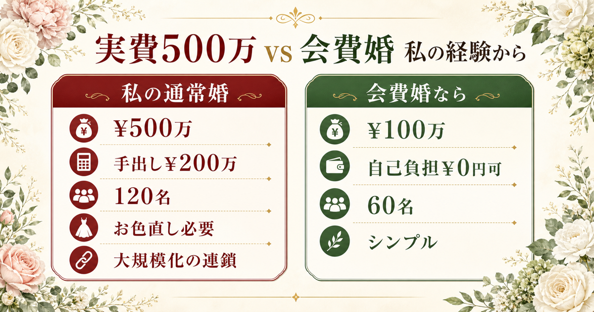 実費500万vs会費婚比較