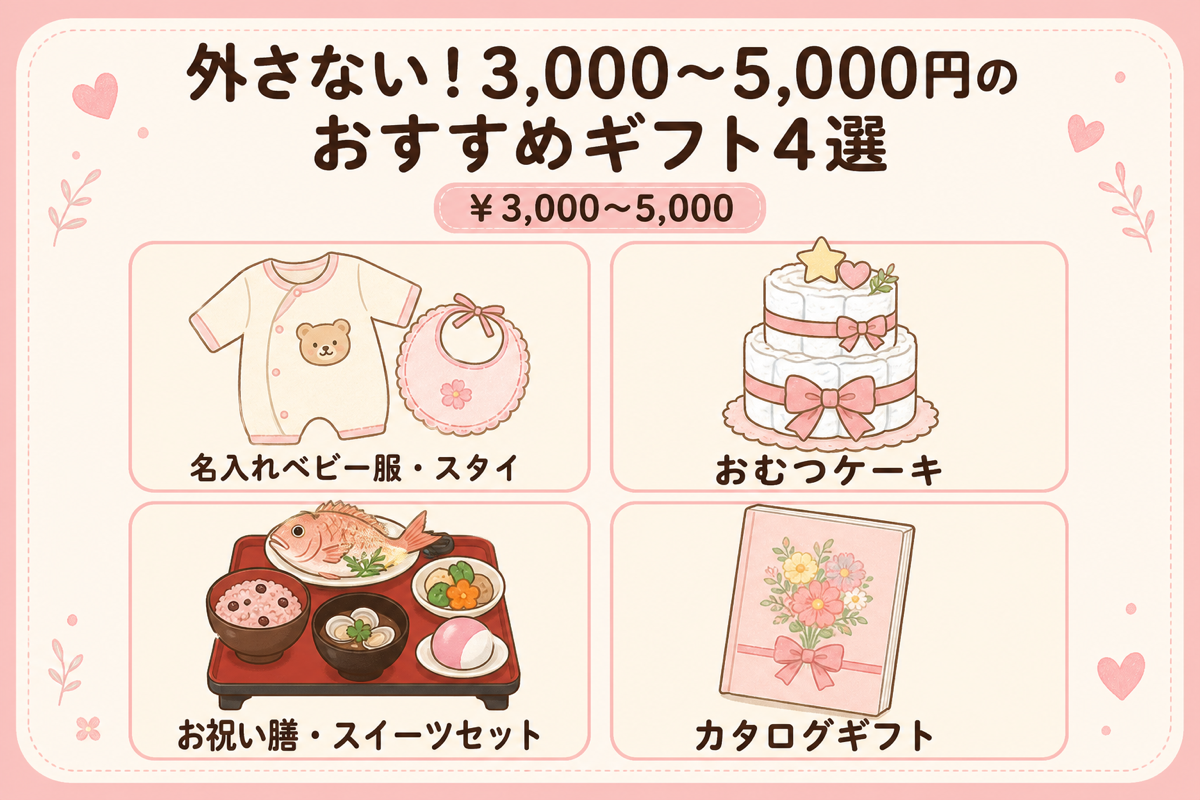 3000〜5000円のおすすめ出産祝い4選