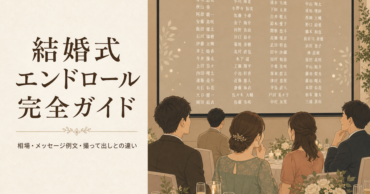 結婚式エンドロール完全ガイド|相場・メッセージ例文・撮って出しとの違い