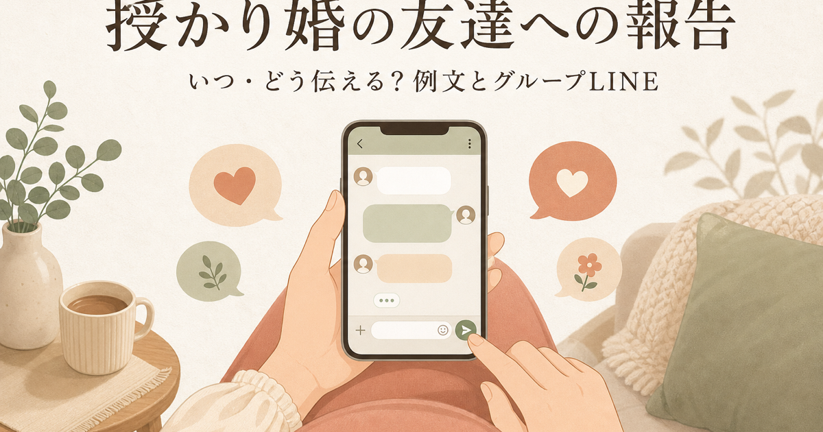 授かり婚の友達への報告｜個別とグループの使い分け