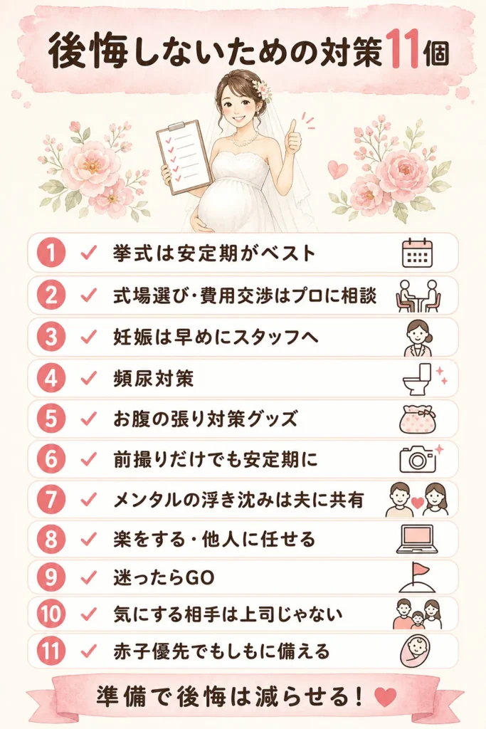 マタニティウェディングで後悔しないための対策11個