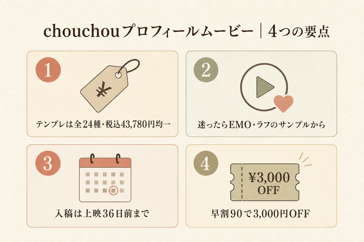 chouchouプロフィールムービー4つの要点まとめ図解