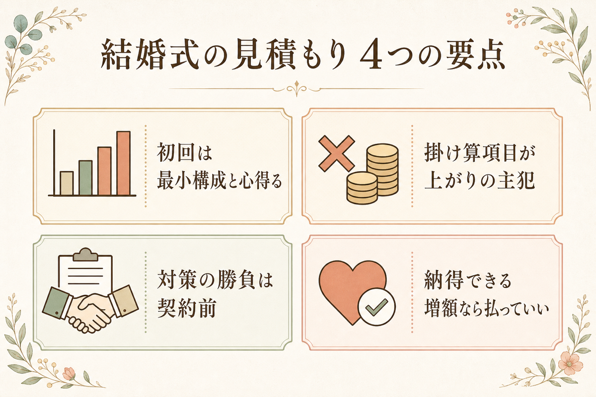 結婚式の見積もり4つの要点まとめ図解