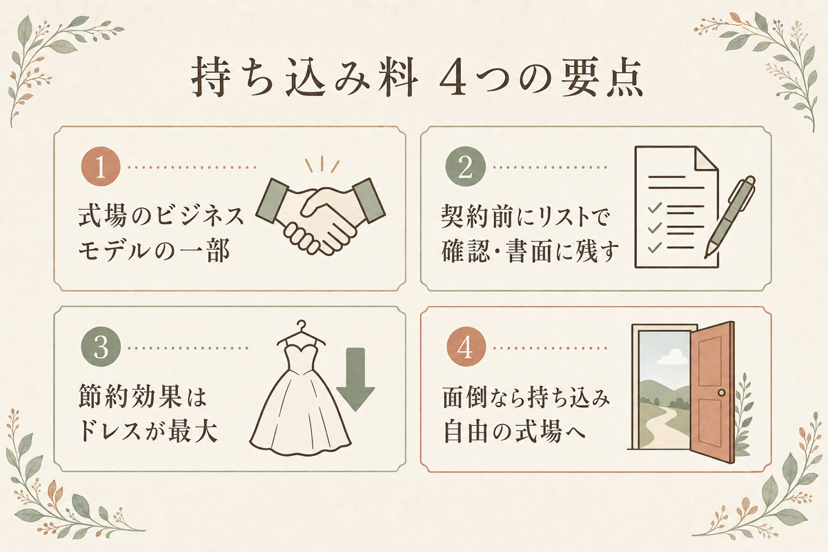 結婚式の持ち込み料4つの要点まとめ図解