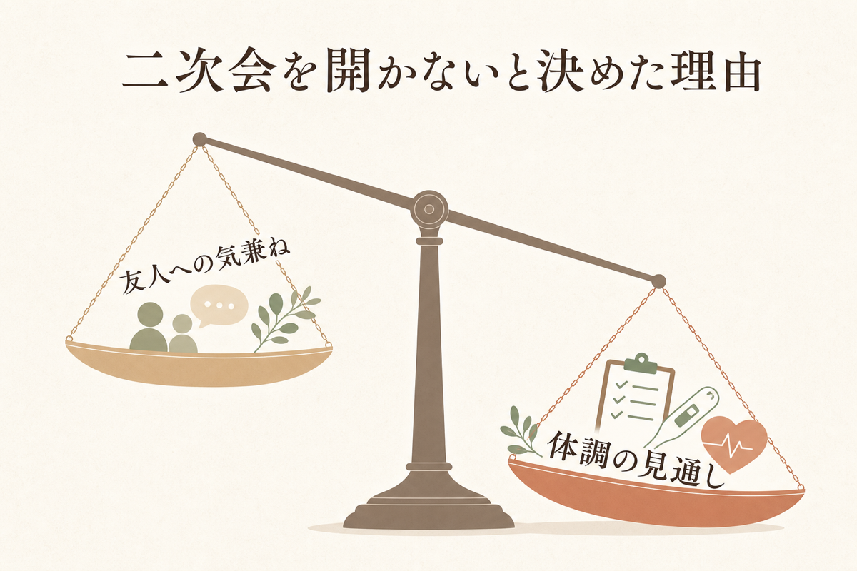 二次会を開かないと決めた理由の図解
