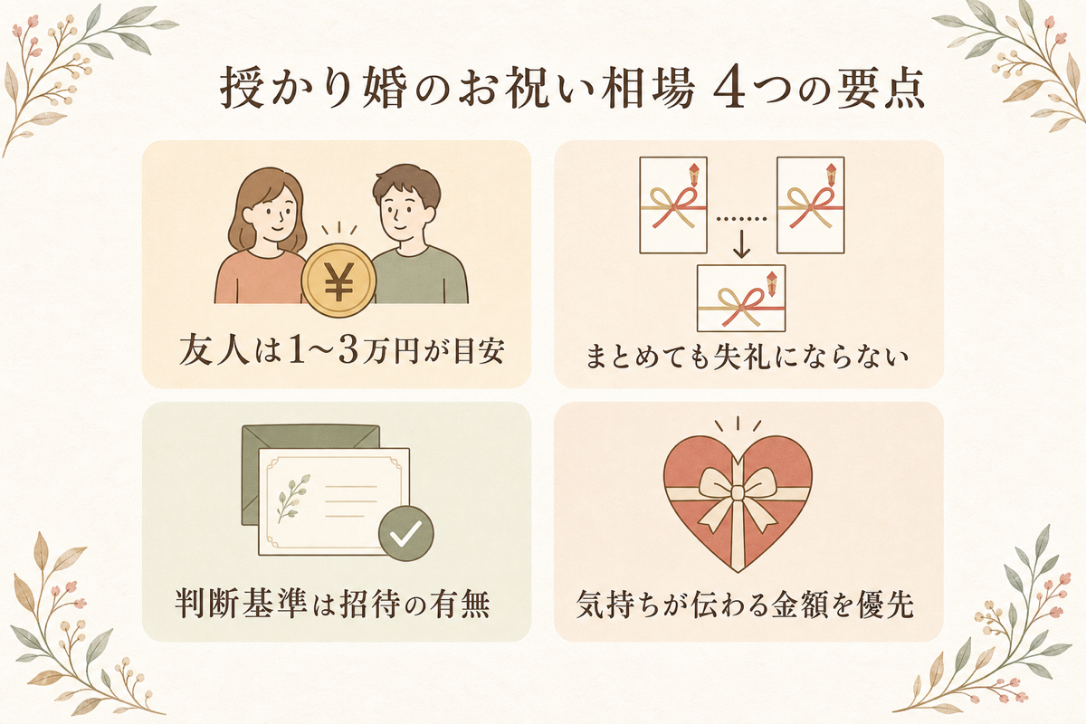 授かり婚のお祝い相場4つの要点まとめ図解