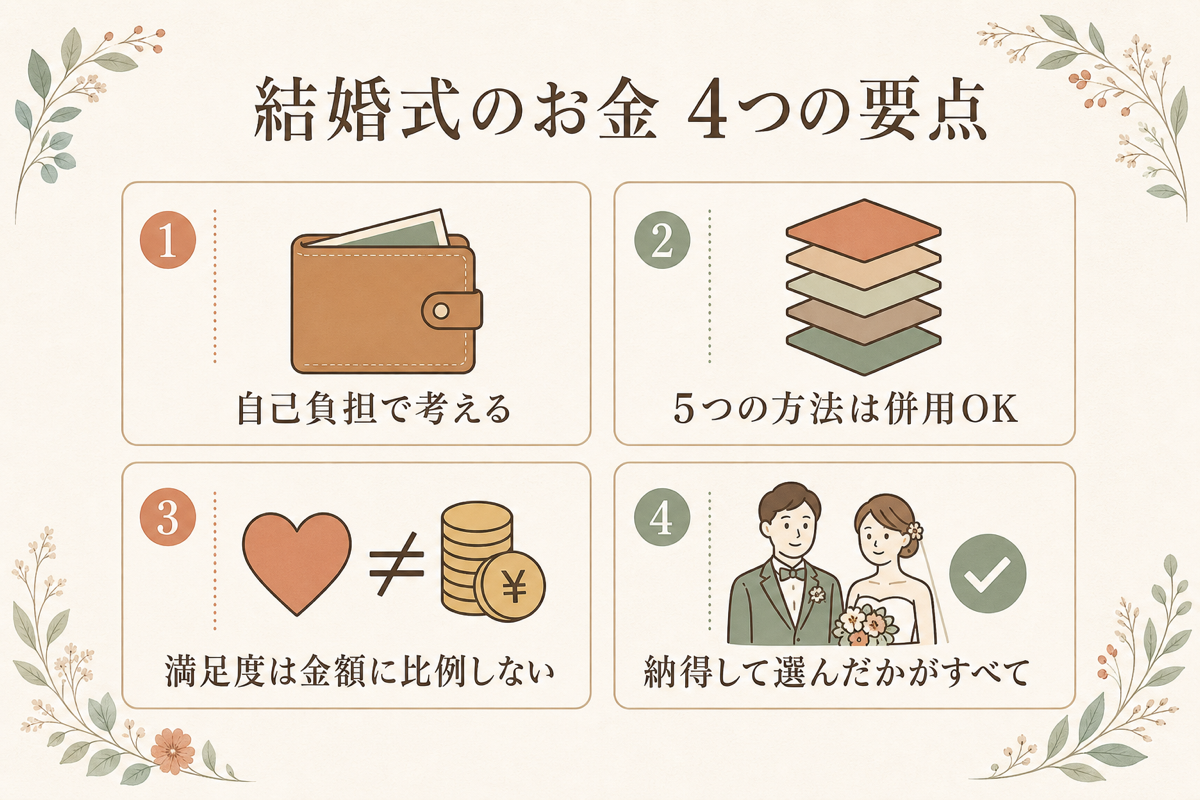 結婚式のお金4つの要点まとめ図解