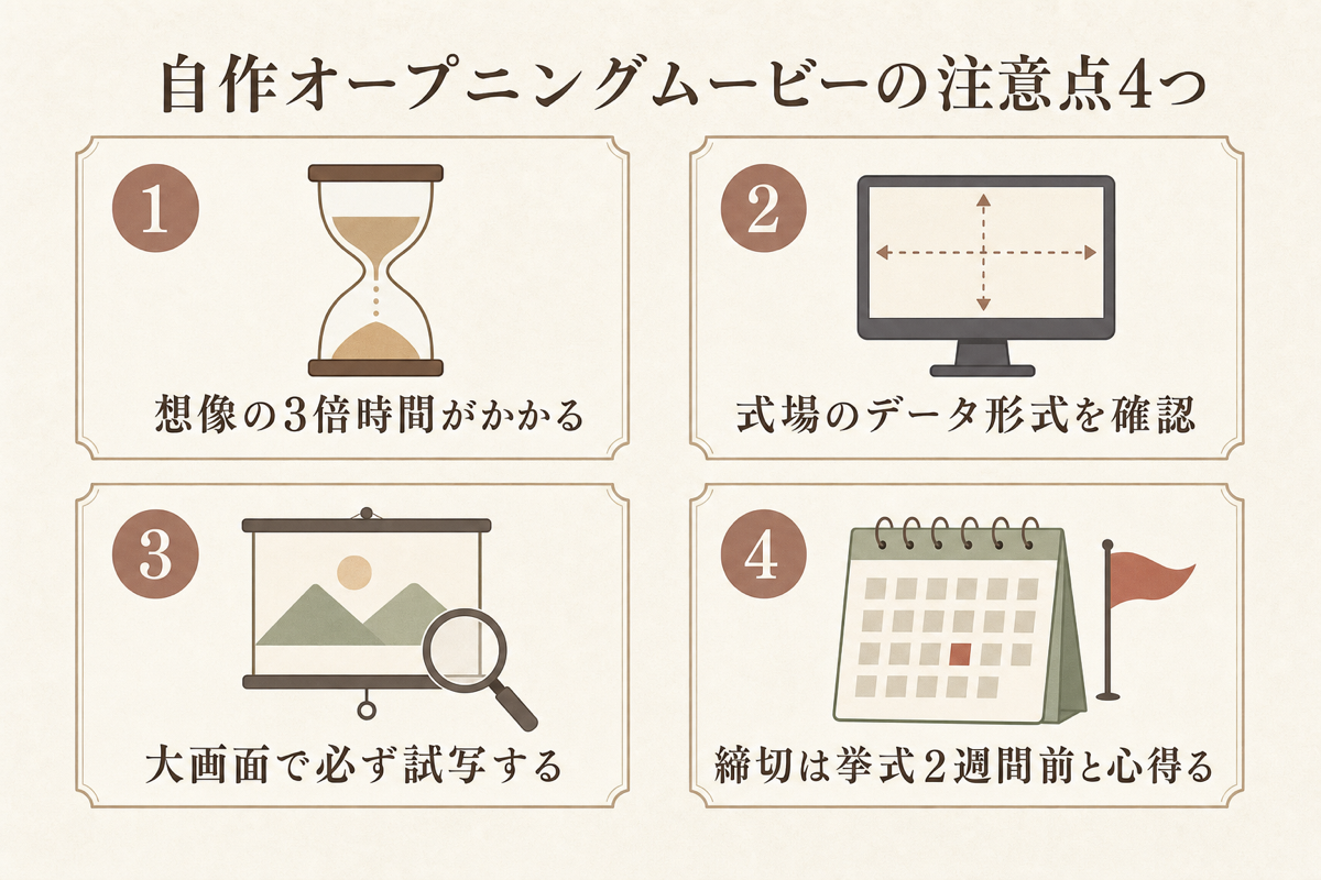 自作オープニングムービーの注意点4つの図解
