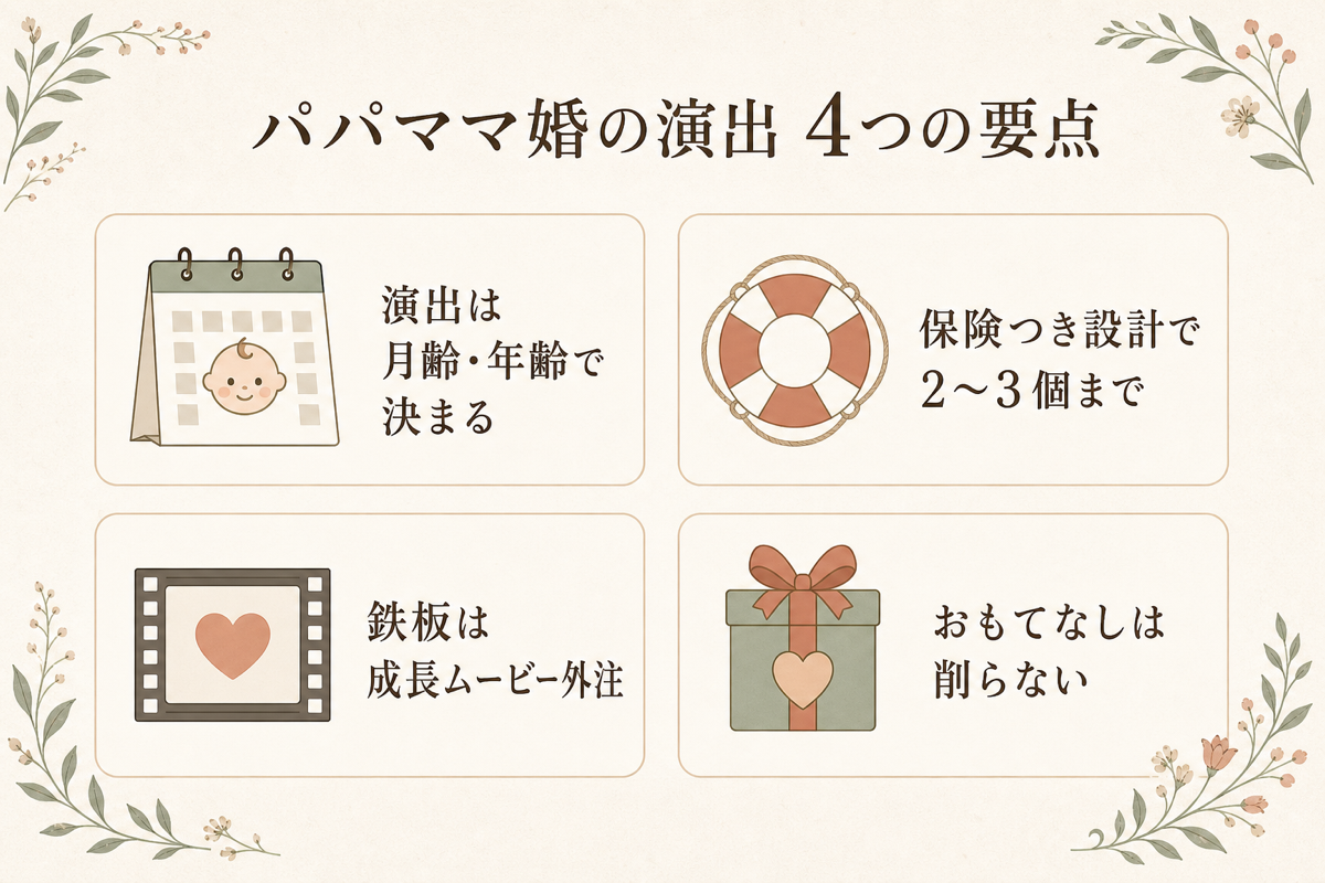 パパママ婚演出の4つの要点まとめ図解