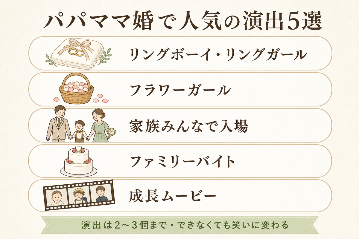 パパママ婚で人気の演出5選の図解