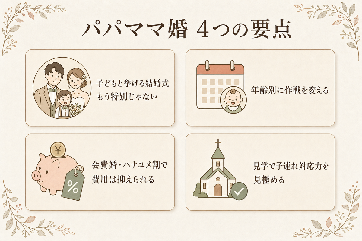 パパママ婚4つの要点まとめ図解