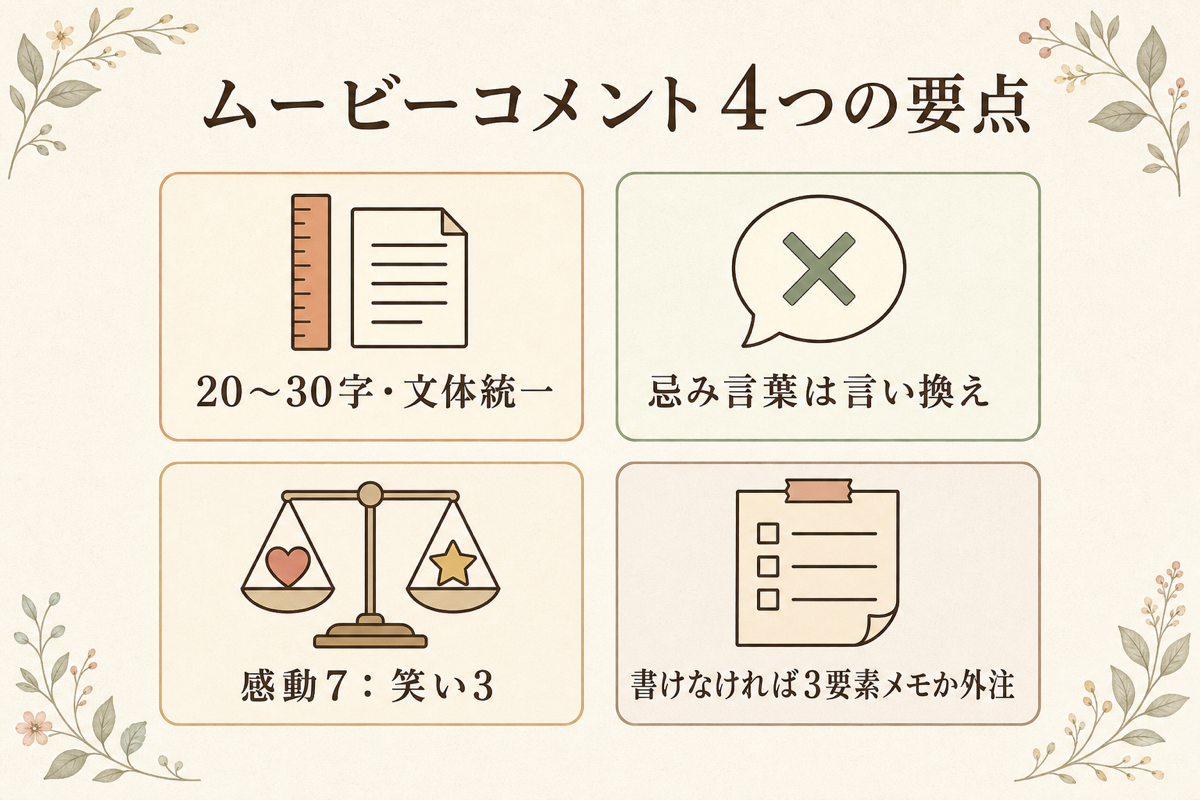 ムービーコメント4つの要点まとめ図解