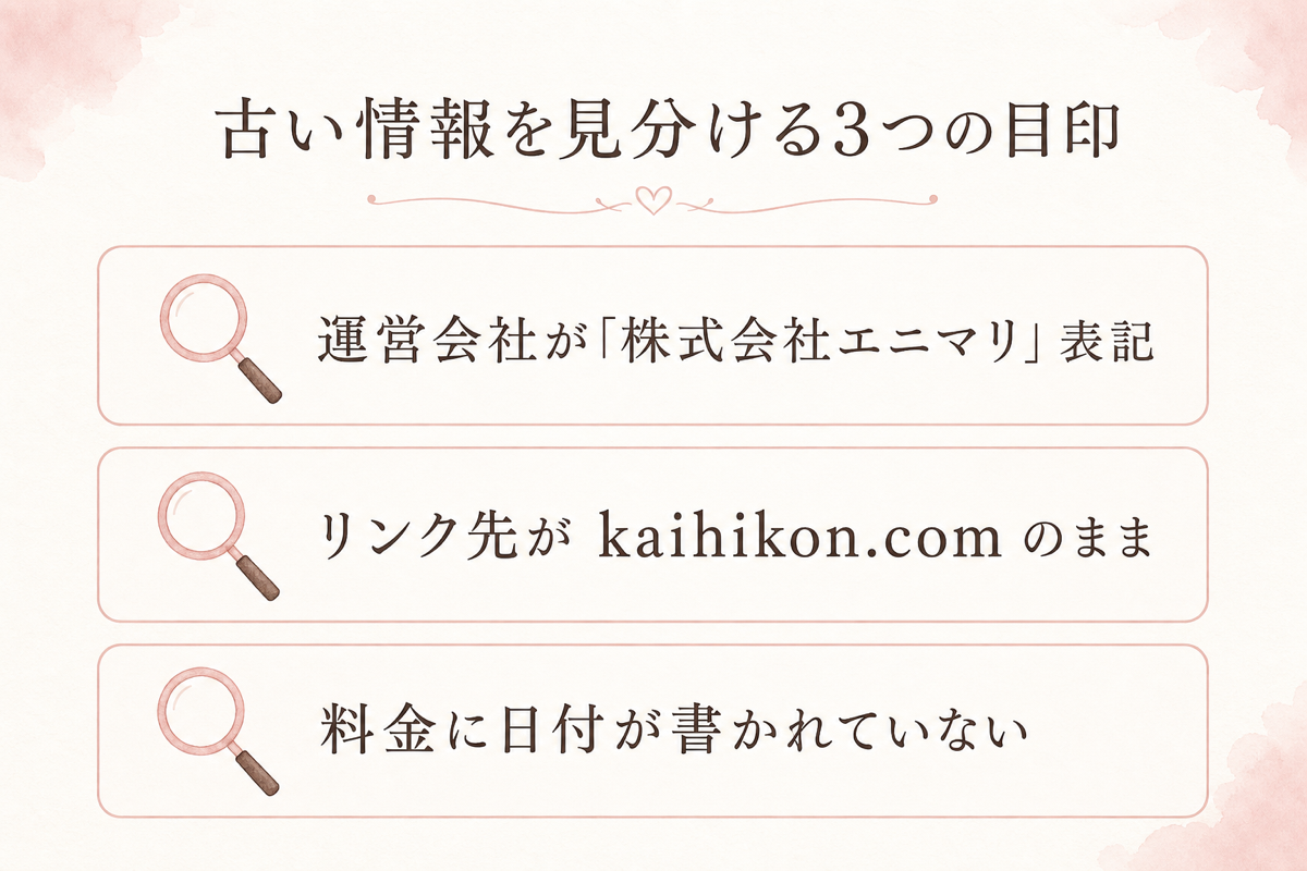 古い情報を見分ける3つの目印