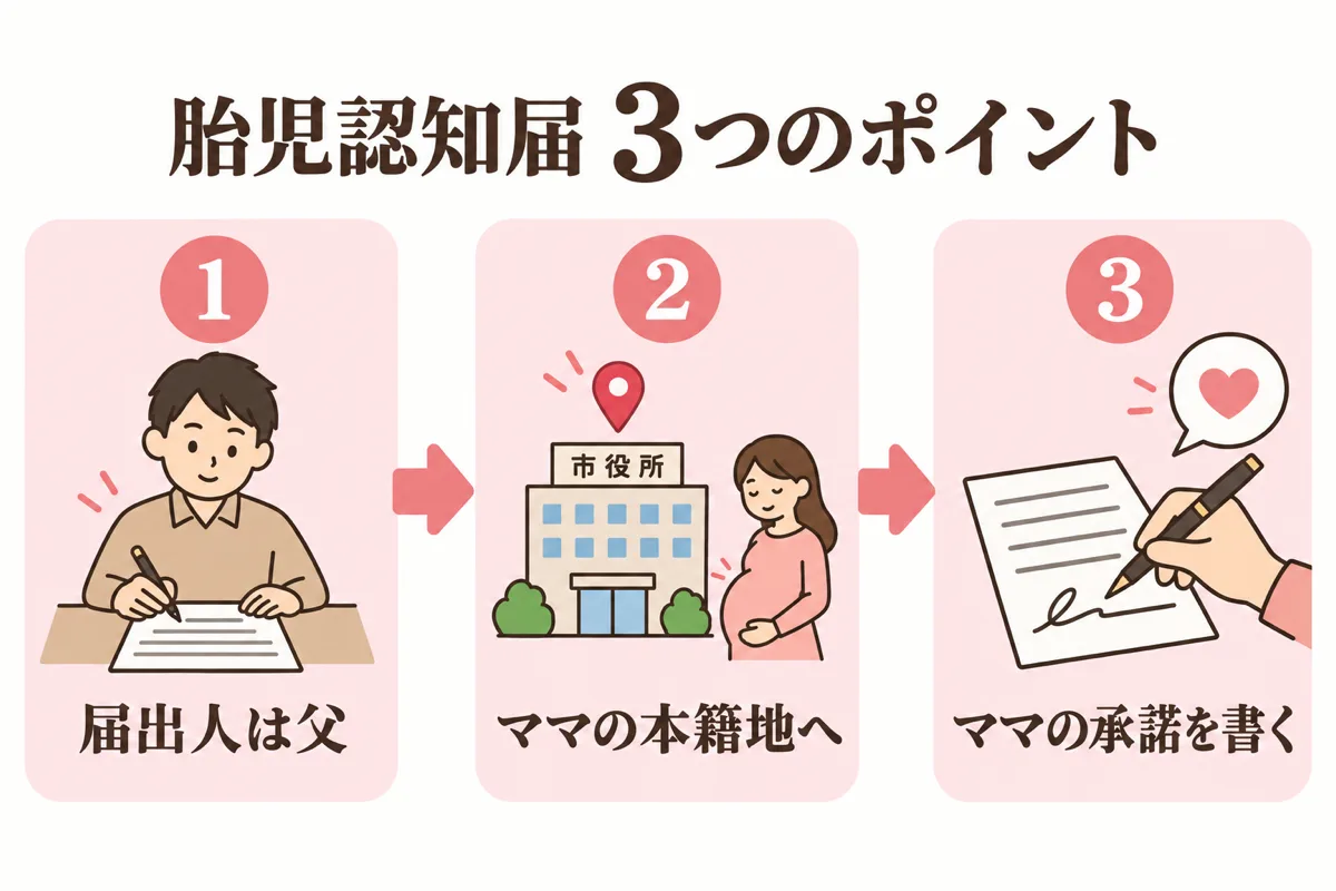 胎児認知届の出し方3ステップ
