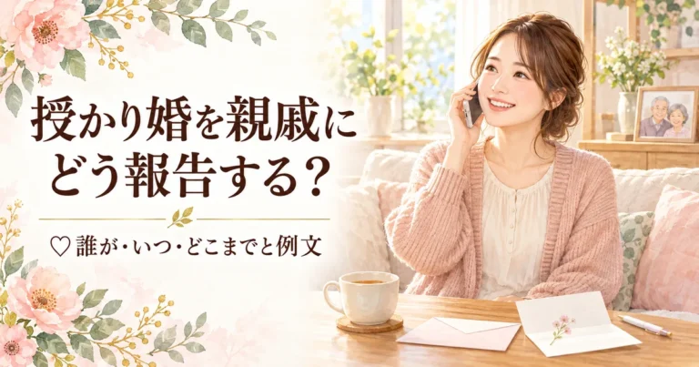 授かり婚を親戚にどう報告する？誰が・いつ・どこまで伝えるかと例文9つ