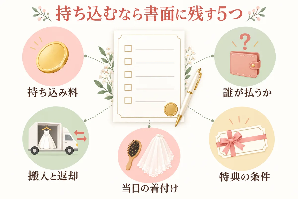 ドレスを持ち込むなら書面に残す5つ