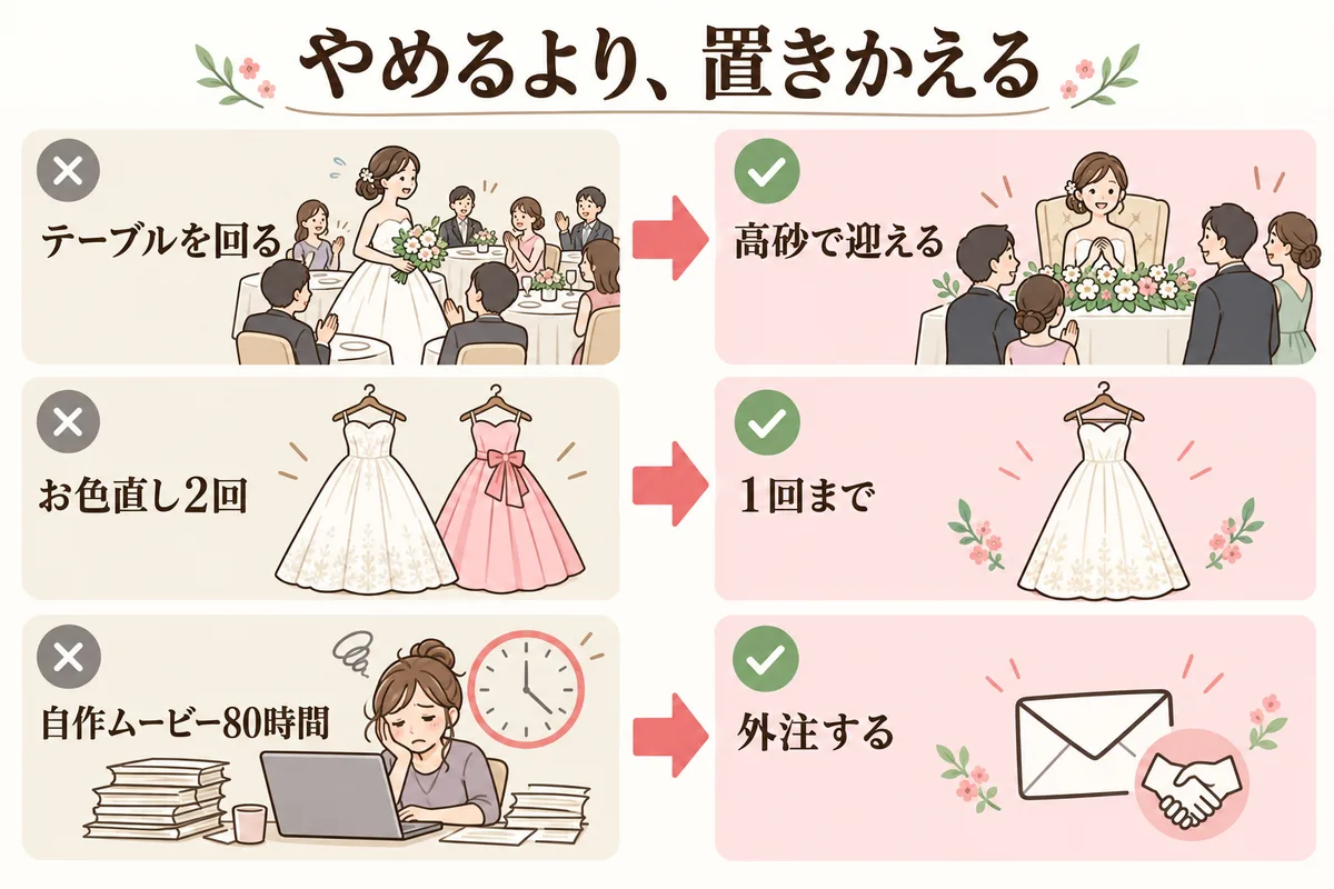 負担の大きい演出の置きかえ方3つ