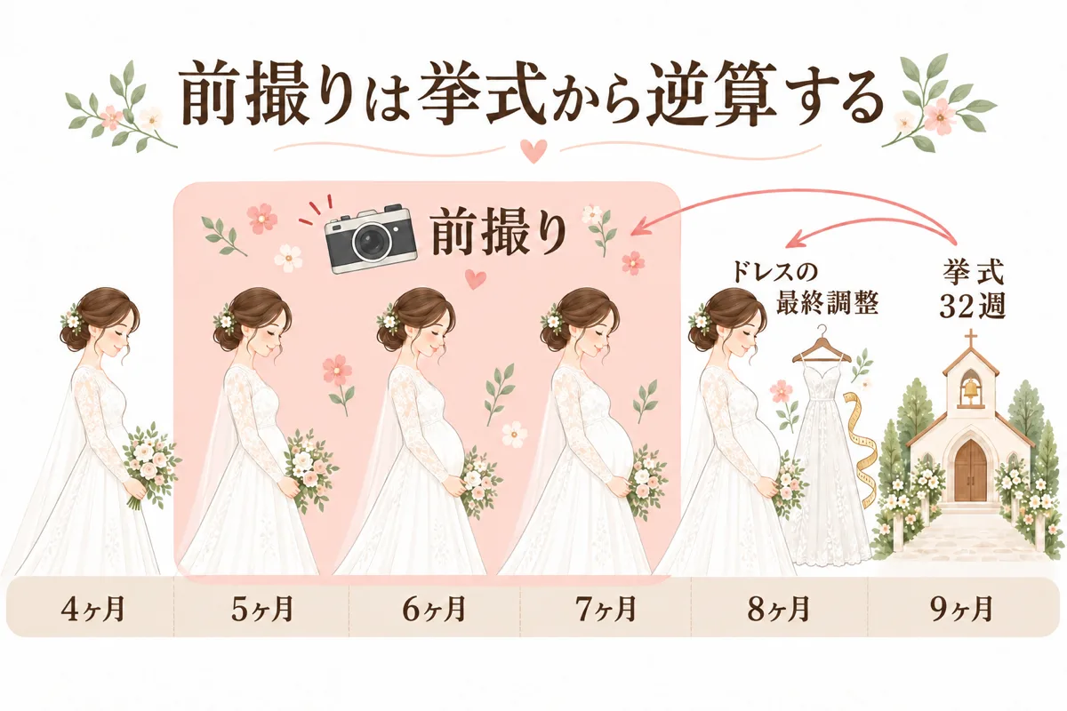 前撮りは挙式から逆算する妊娠月数のタイムライン
