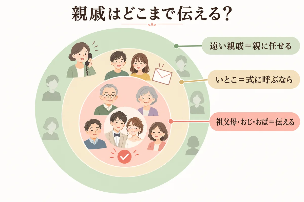 親戚はどこまで伝えるかの目安